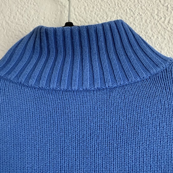 Vintage Ralph Lauren Sweater Womens Medium Golf Royal Blue Cable Knit Full Zip - Picture 5 of 6